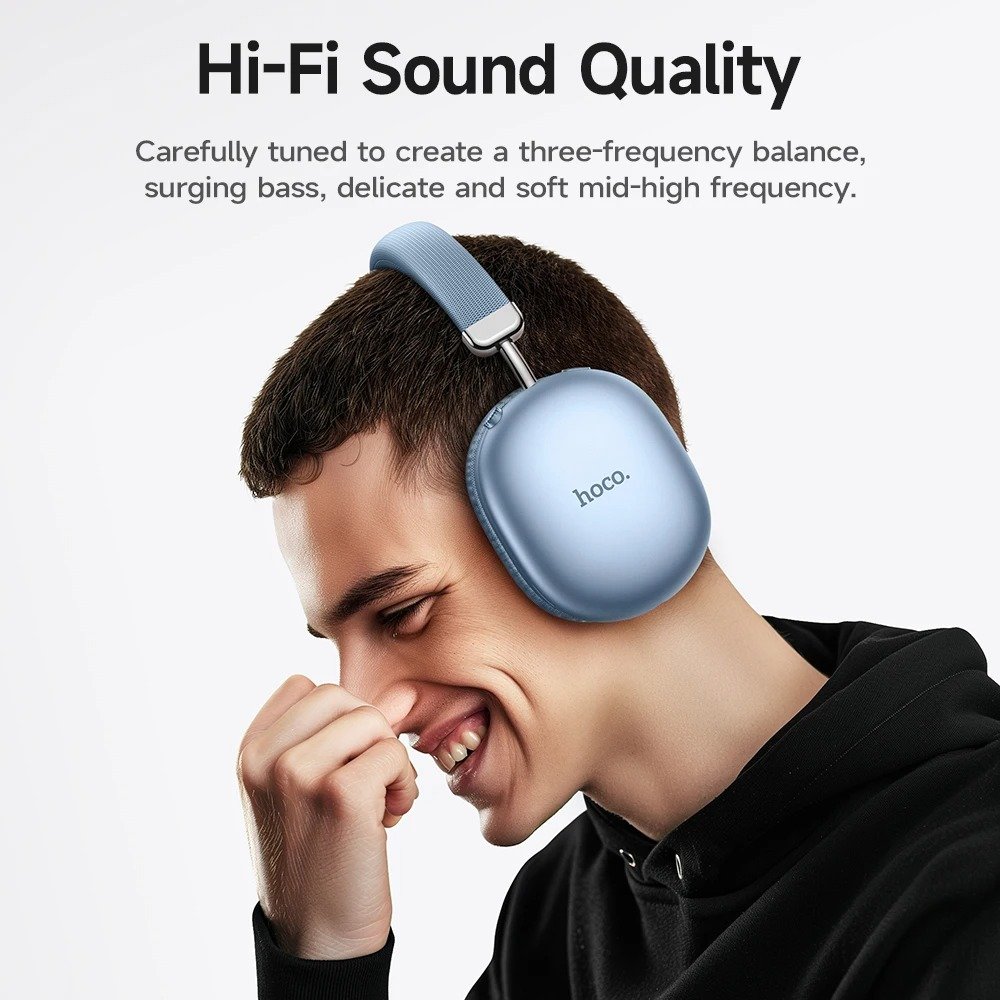 Cuffie Wireless Hoco W35 Max – Bluetooth 5.3, 90 Ore Di Musica, Pieghevoli, Con Slot TF E AUX, Verdi