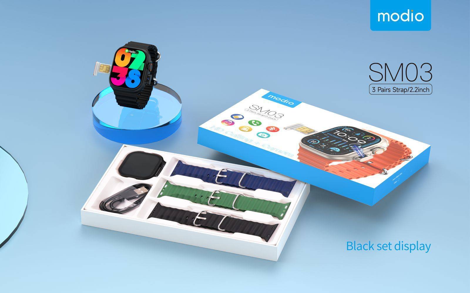 Modio SM03 - Smartwatch avec SIM, Appel HD & Camera – Image 2