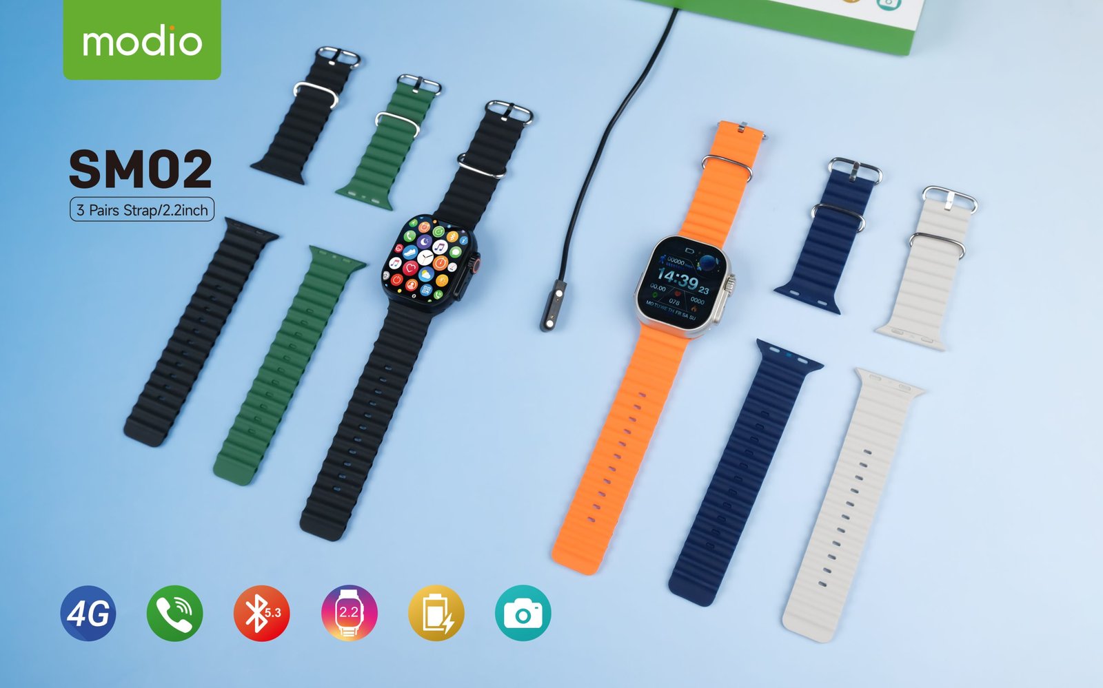 Modio SM03 - Smartwatch avec SIM, Appel HD & Camera – Image 6