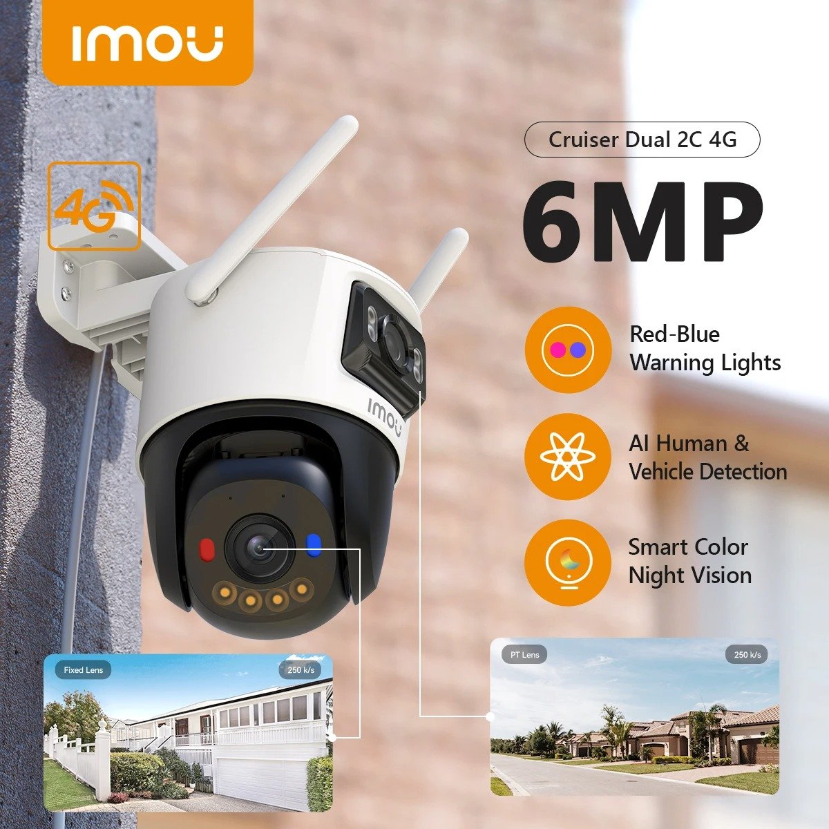 Camera Imou Extérieur Dual 2C 4G Sim 6MP