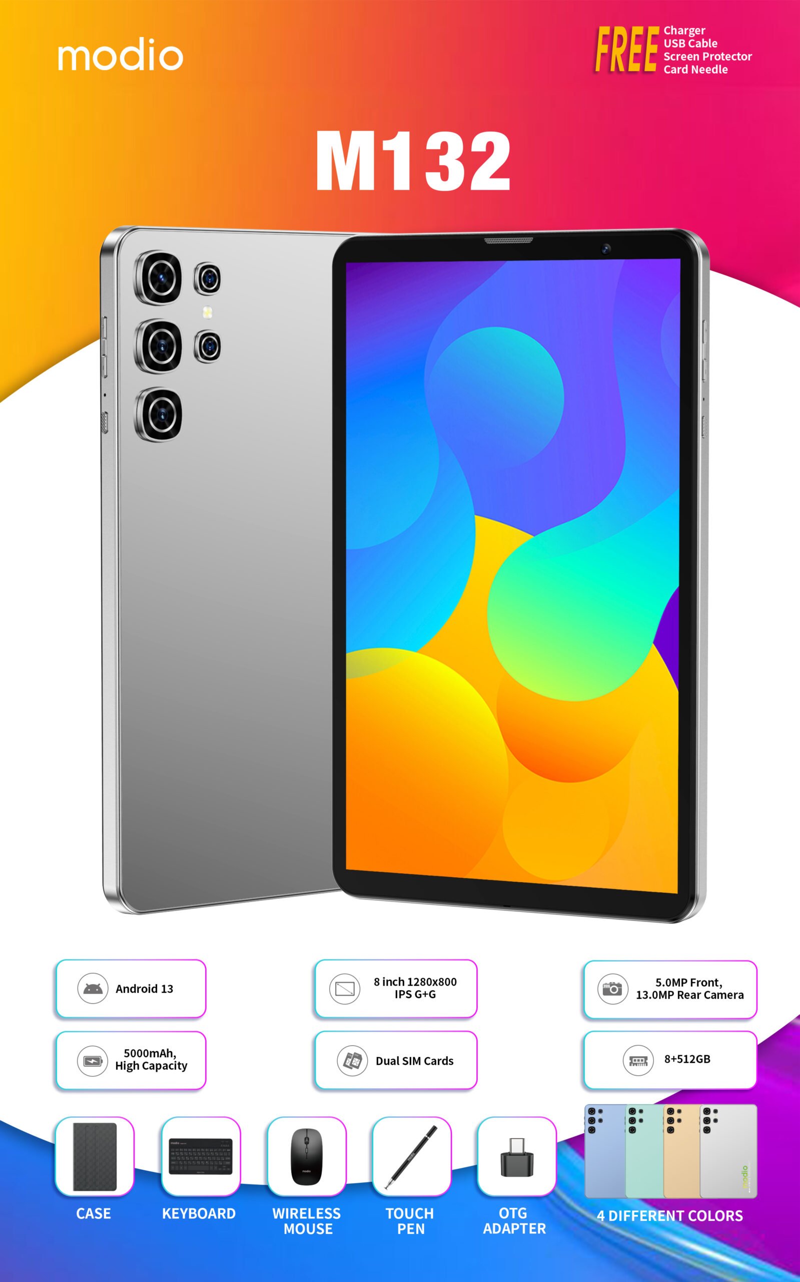 Tablette Modio 8" 5G Dual Sim 8/512GB – Image 2