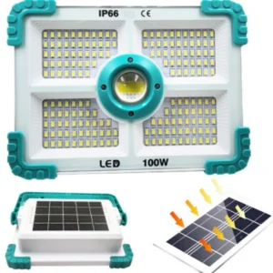 Projecteur Solaire Portable LED 100W IP66 Rechargeable USB – ZB-L188 4500mAh 850LM